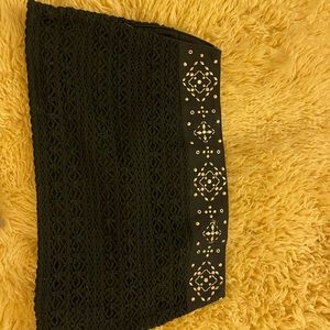 Navy mini skirt with belt